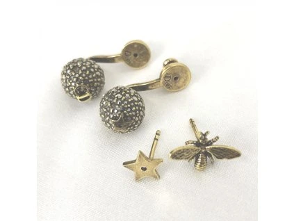 Crystal Embellished Metal Bee Náušnice