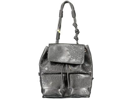 Dámský mini batoh z černého polyuretanu