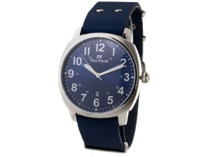 Modré kožené společenské hodinky