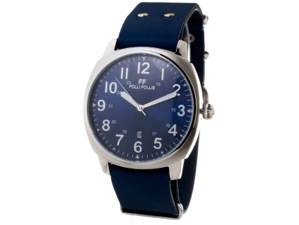 Modré kožené společenské hodinky