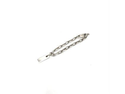 Sterling Stříbrný Logo Plate Chain Náramek