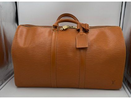 LOUIS VUITTON KEEPALL 50 v hnědé EPI kožené kabelce