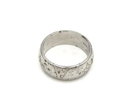 Stříbrný-Tone Monogram Band Prsten