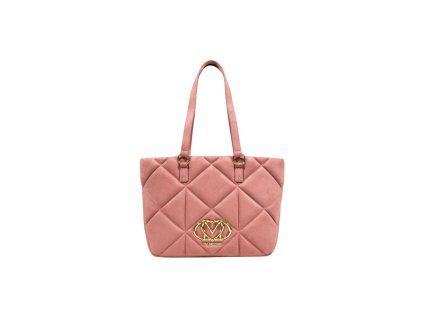 Růžová semišová kožená kabelka