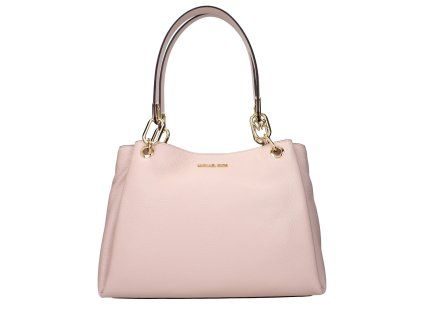 Růžová kožená taška přes rameno