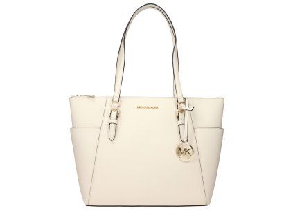 Béžová kožená taška přes rameno