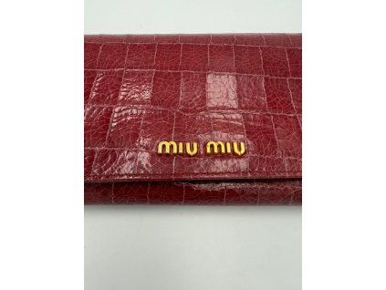Kožená peněženka MIU MIU Rosso Crocodile Print