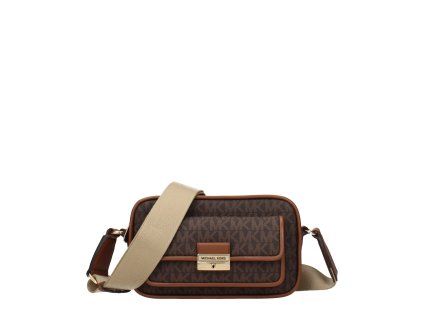 Hnědá látková crossbody kabelka