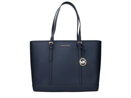 Modrá kožená taška přes rameno