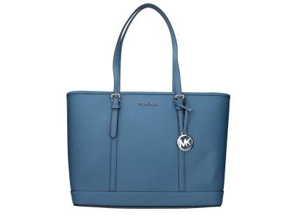 Modrá kožená taška přes rameno