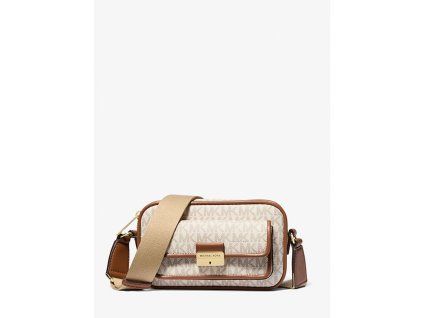 Béžová kožená crossbody kabelka