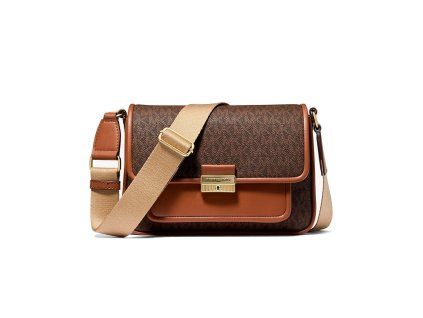 Hnědá plátěná crossbody kabelka