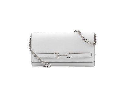 Bílá kožená crossbody kabelka