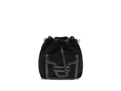 Černá telecí kožená taška Bos Taurus Backet Bag