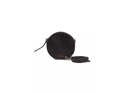 Černá kožená dámská crossbody kabelka