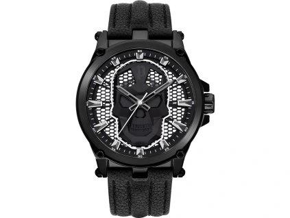 Černé kožené společenské hodinky