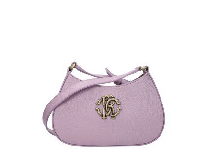 Růžová kožená crossbody kabelka