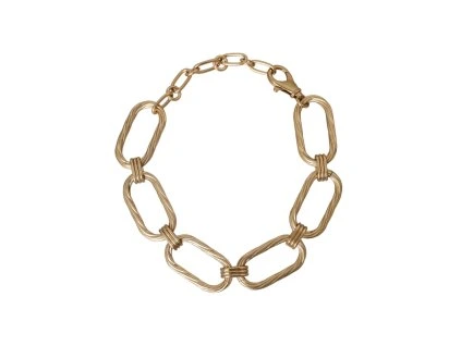 Zlatý Tone Brass Large Link Řetízkový šperk Náhrdelník