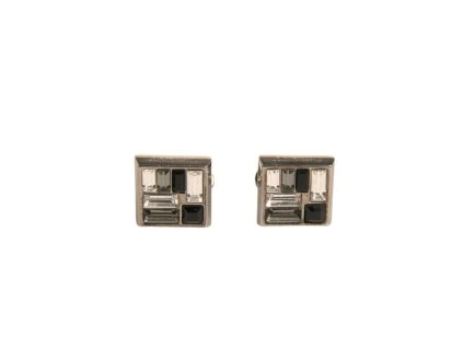 Stříbrný Plated Brass Pin Crystal Cufflinks