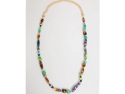 Multicolor Murano Glass Beads Brass Dámský šperk Náhrdelník