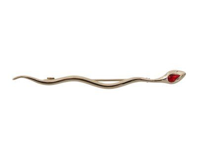 Stříbrný Brass Crystal Spilla Serpente Brooch Pin