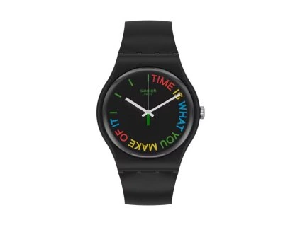 Černé plastové společenské hodinky