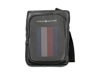 Černá polyuretanová pánská taška přes rameno