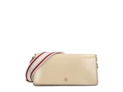 Béžová kožená crossbody kabelka