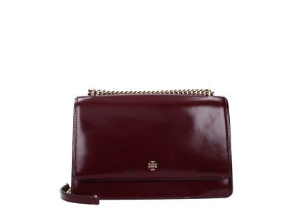 Červená kožená crossbody kabelka