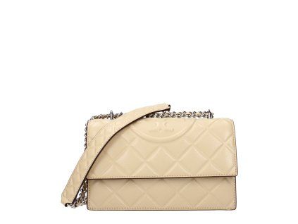 Béžová kožená crossbody kabelka
