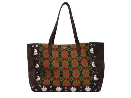 Hnědá kožená taška přes rameno