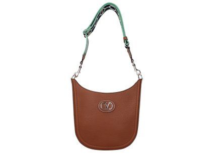 Hnědá kožená crossbody kabelka