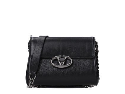 Černá kožená crossbody kabelka