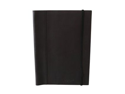 Černá kožená peněženka s logem na bifold