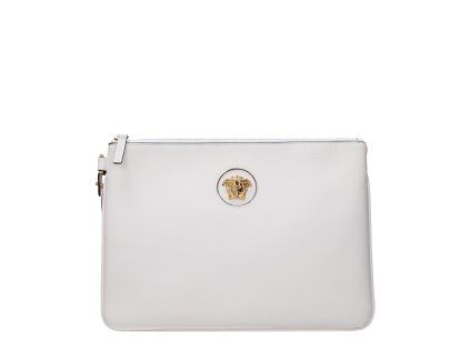 Bílá kožená taška se spojkou
