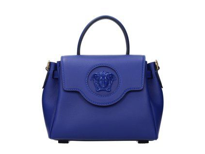 Modrá kožená kabelka