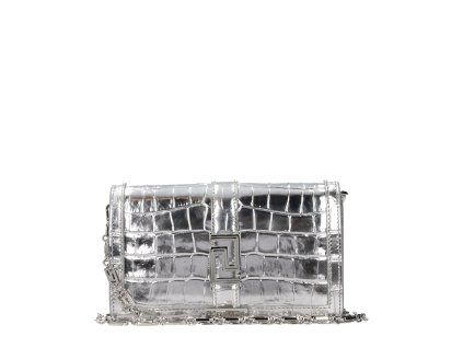 Šedá kožená crossbody kabelka