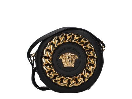 Černá kožená crossbody kabelka