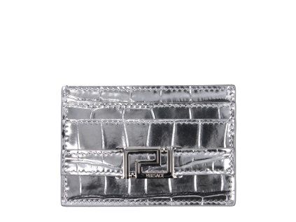 Šedý kožený držák na karty