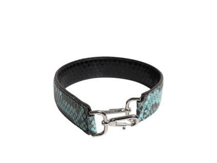 Černá modrá exotická kožený popruh přes rameno