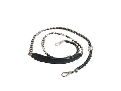 Černá kožená kabelka DG Logo Chain Bag Ramenní popruh