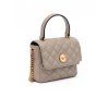 Taupe prošívaná kožená kabelka