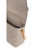 Taupe prošívaná kožená kabelka