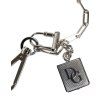 Stříbrný Tone Metal Chain DG Charm Belt Keychain