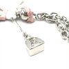 Stříbrný Chain With Pink Ribbon Detail