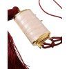 Růžová exotická kůže Mini Mirror Tassel Tassel Makeup Bag