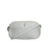 Bílá kožená kabelka Croc Print Crossbody Sling