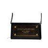 Černá kabelka z lakované kůže Logo Plaque Crossbody
