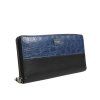Black Blue Exotic Leather Pánský Continental Clutch Wallet