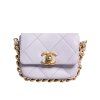 Mini crossbody kabelka z modré prošívané teletiny